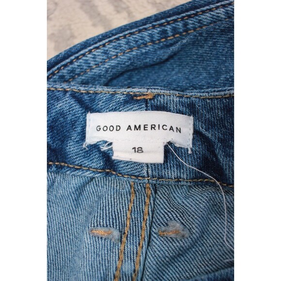 Good American Women Jeans Blue Denim Straight High Rise Medium Wash Size 18 Plus - Picture 3 of 9